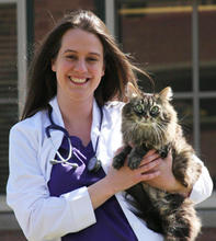 Kristin Snyder posing with cat